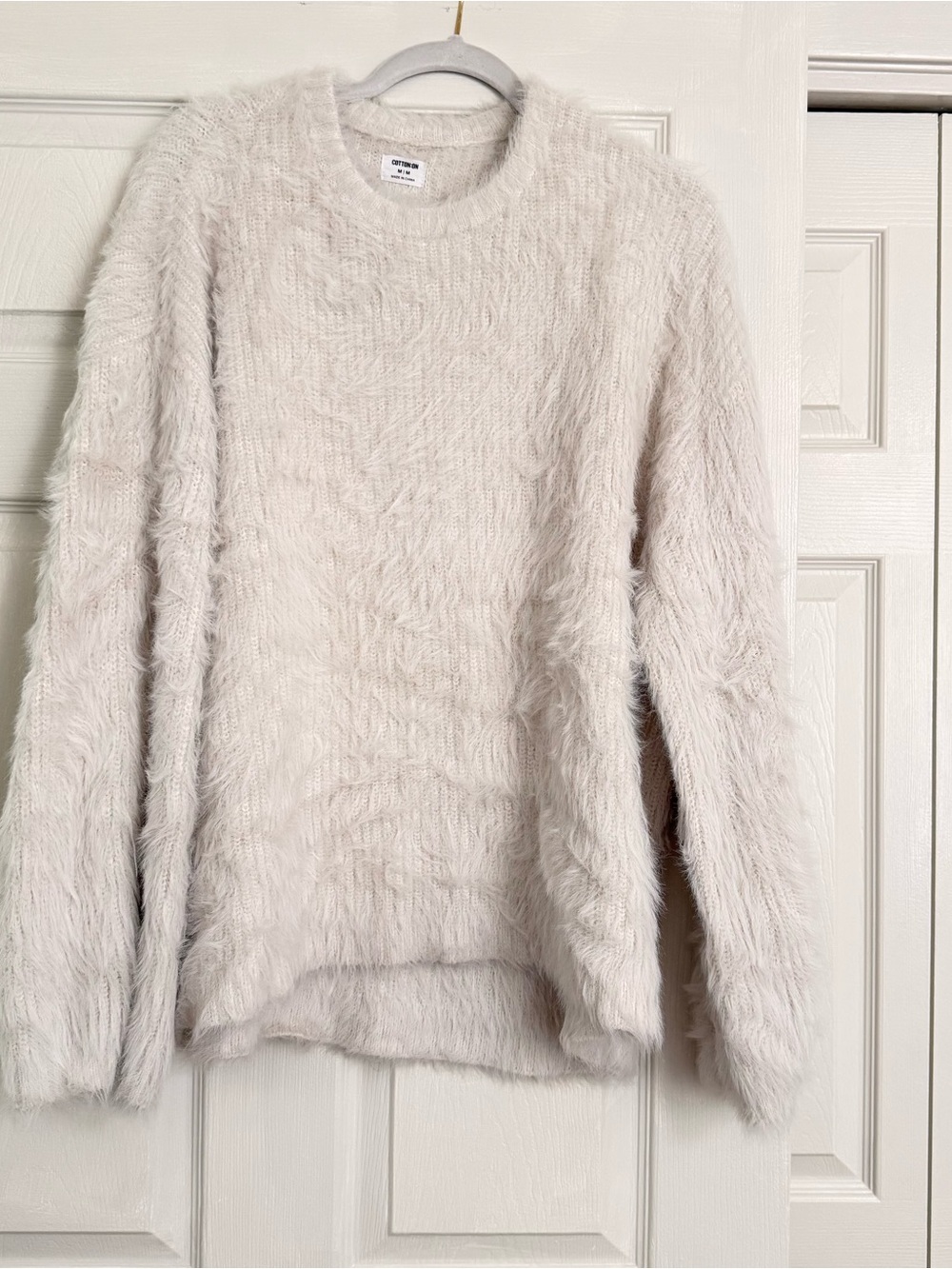Cotton On Ivory Fuzzy Crewneck Sweater